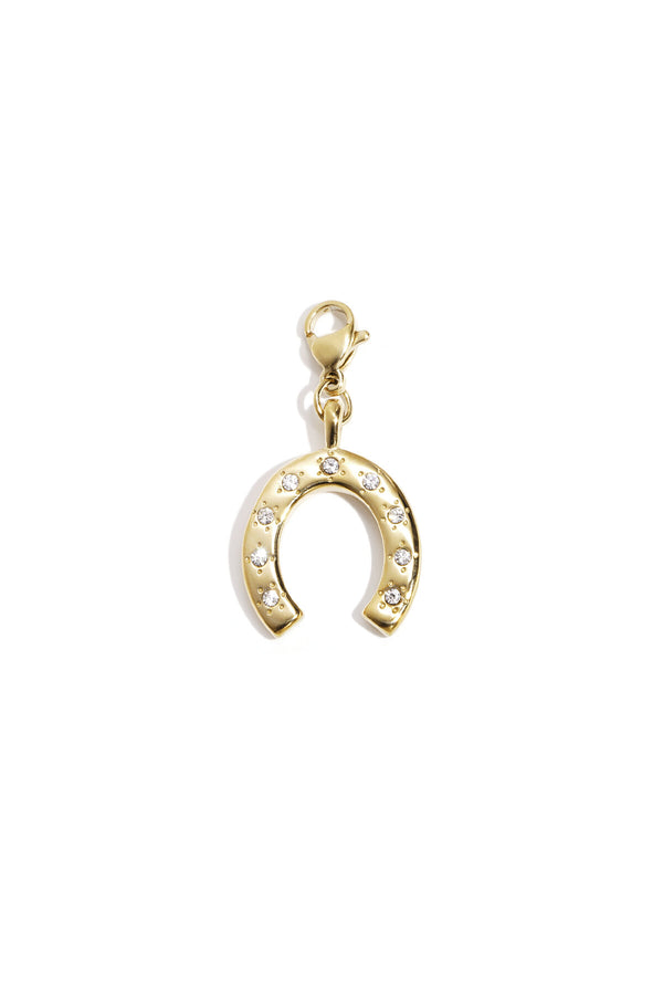 Jewelry charm horseshoe with rhinestones