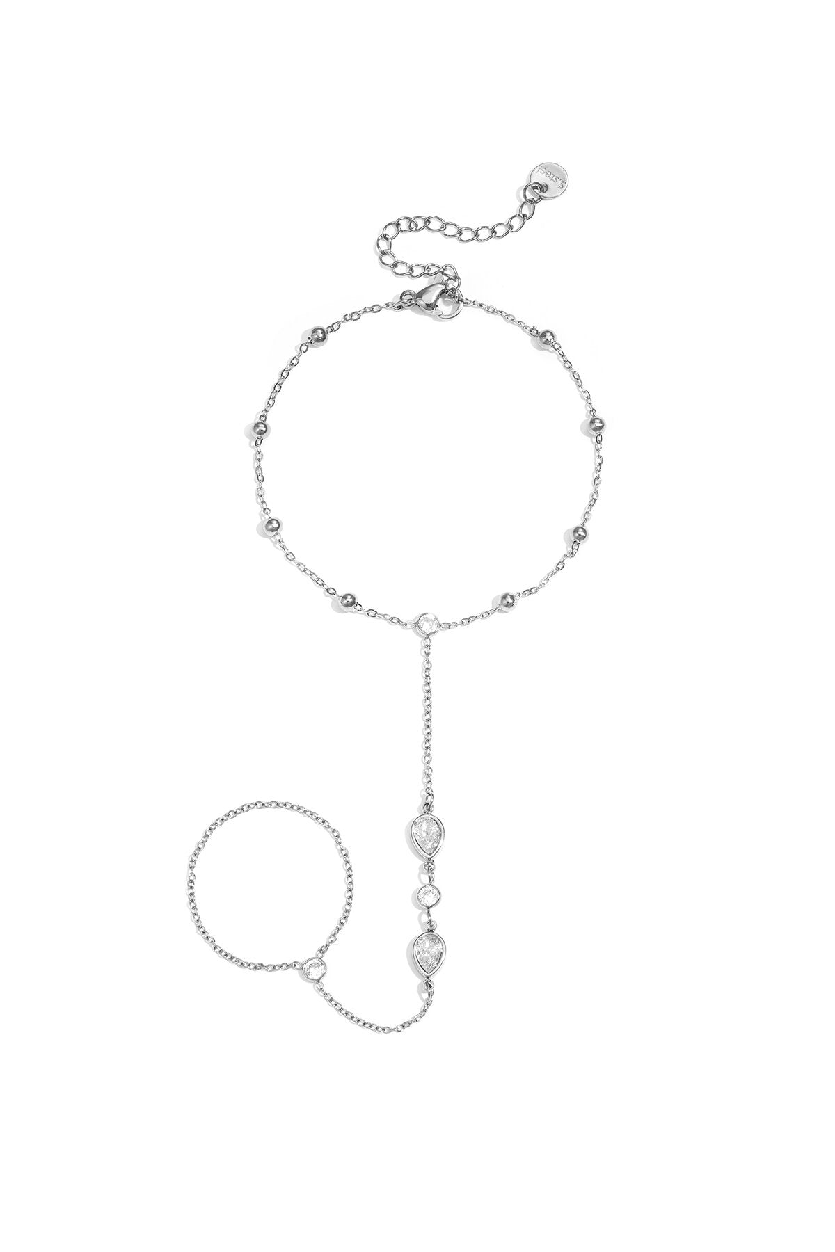 Handchain with drop-shaped statement stones