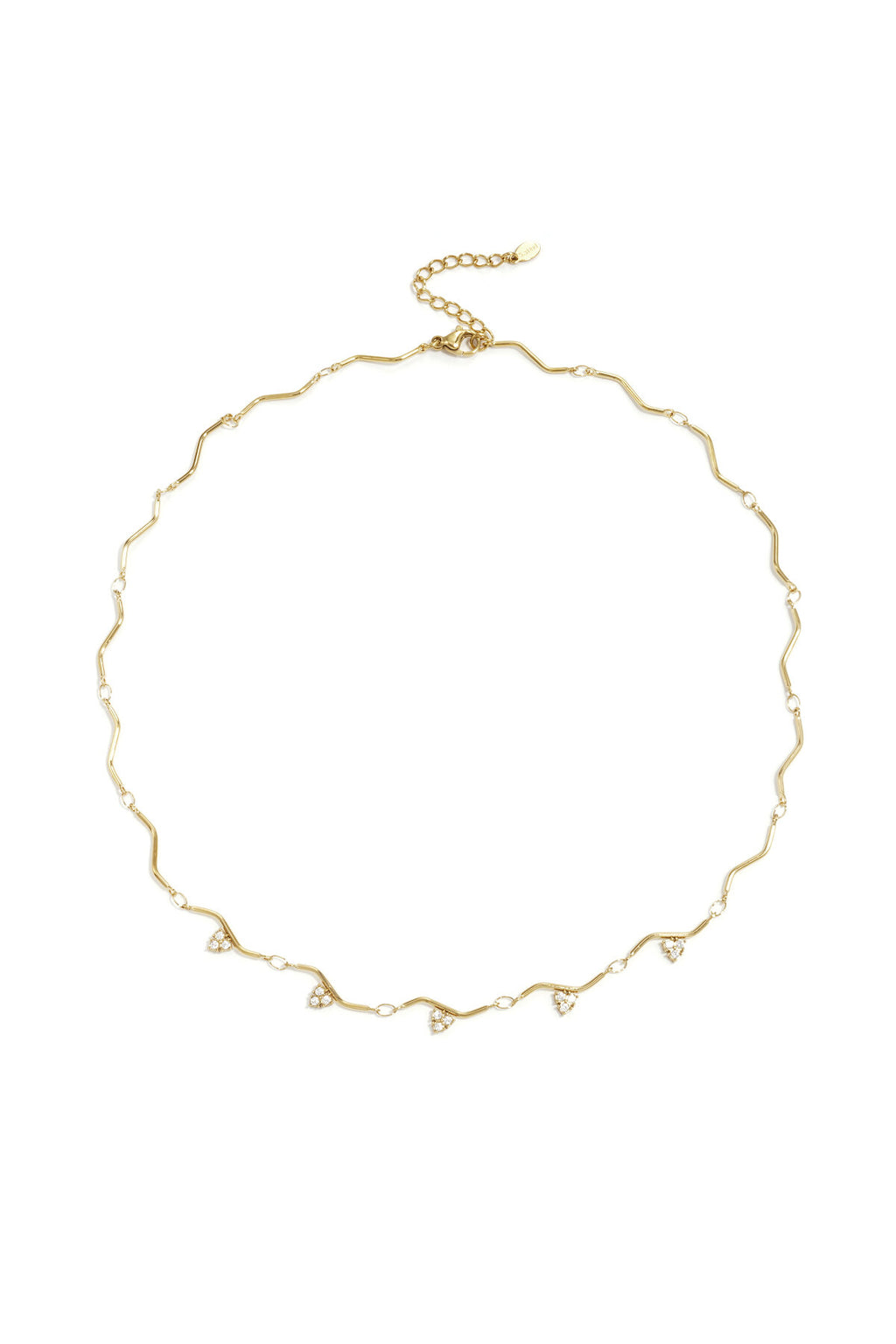Necklace with zigzag pattern and stones