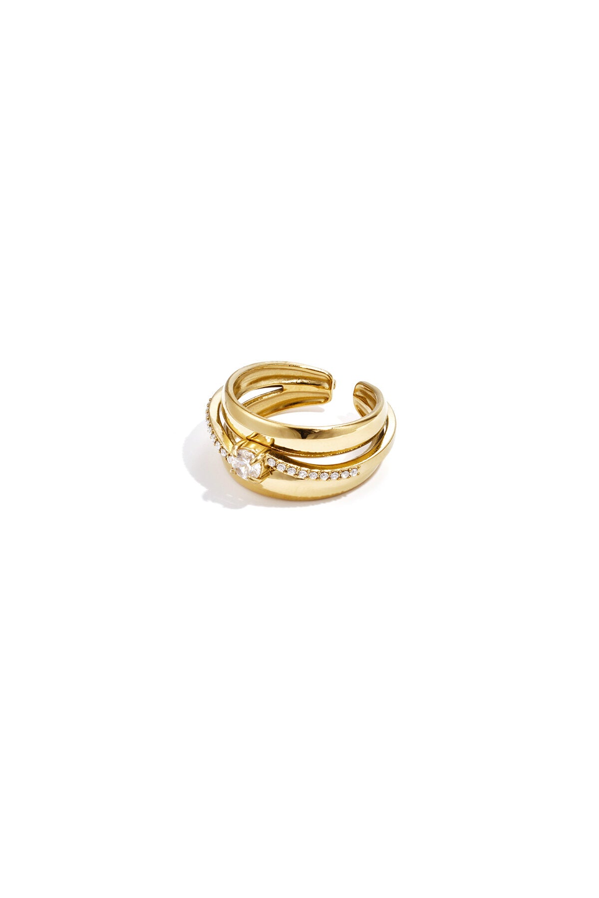 Layered ring with stones